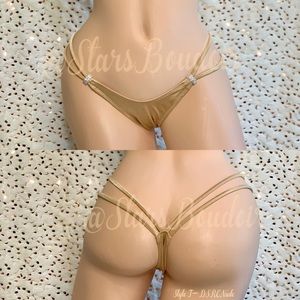 New Dance Wear Nude Double Strap Thong Bottom